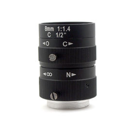 3.0 Megapixel Machine Vision Lens 1/2" Manual Fixed 8mm Focal Length High Resolution