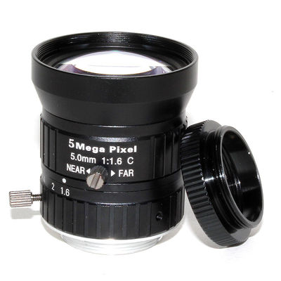 5mm HD 5MP LENS CCTV Camera Lens F1.6 Aperture 1/1.7" Image Format Mount C for Industrial Security Road Monitoring