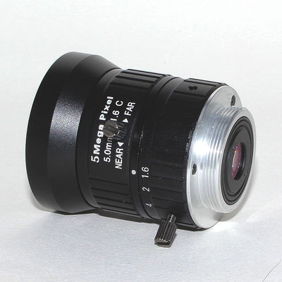 5mm HD 5MP LENS CCTV Camera Lens F1.6 Aperture 1/1.7" Image Format Mount C for Industrial Security Road Monitoring