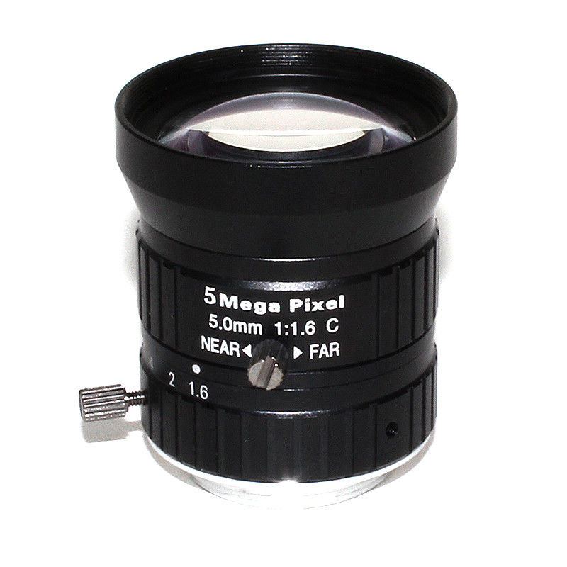 5mm HD 5MP LENS CCTV Camera Lens F1.6 Aperture 1/1.7" Image Format Mount C for Industrial Security Road Monitoring